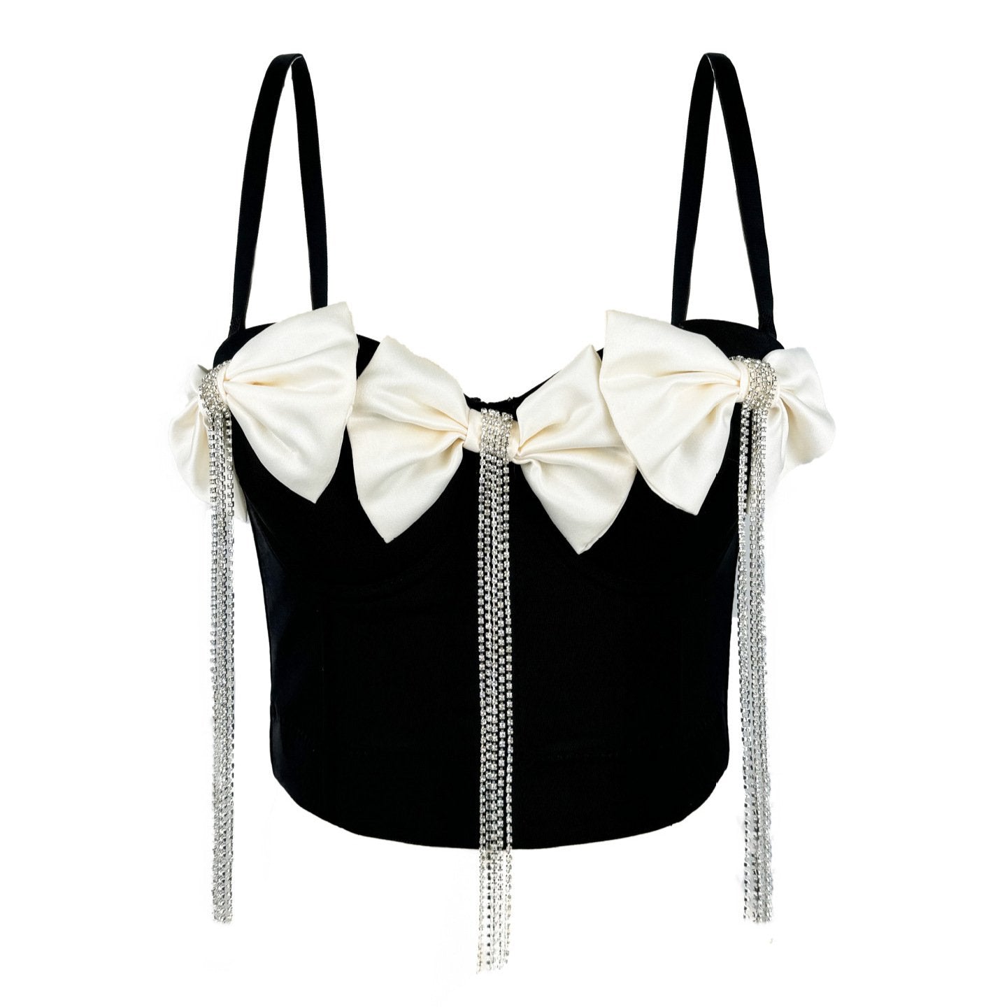 Double Black Corset with Big Bow
