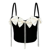 Double Black Corset with Big Bow