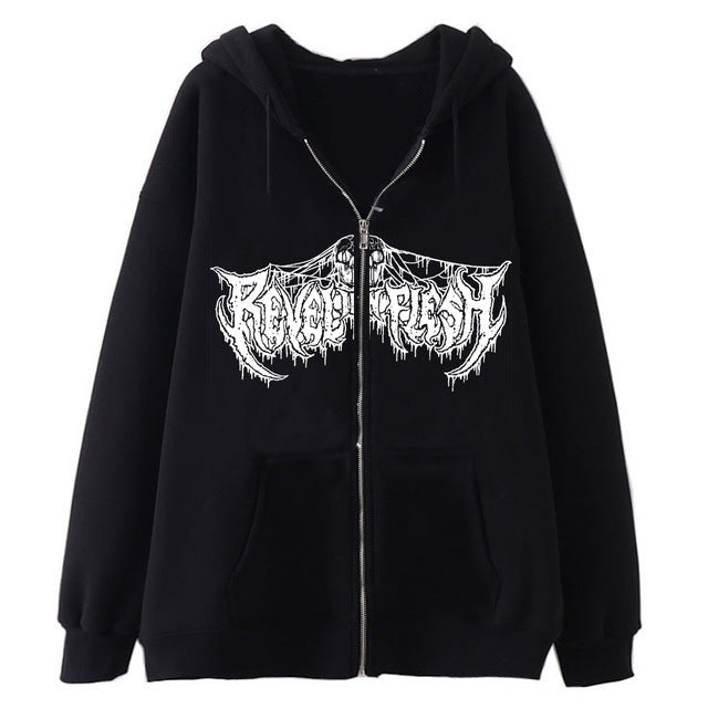 Dark Skull Skeleton Zip-Up Hoodie & Sweatshirt
