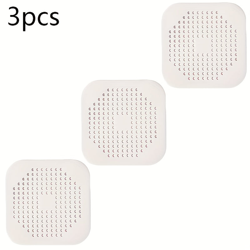Silicone Sink and Shower Drain Cover with Multi‑Layer Filter – Anti‑Clog, White/Black, Fits Rectangular and Round Sinks & Bathtubs (1, 2, 3 or 5 Pieces)
