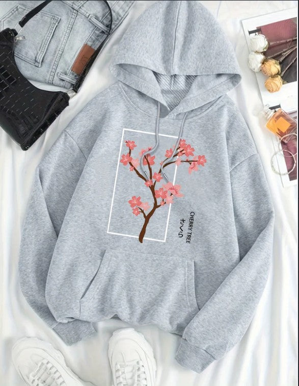 Cozy Letter Print Drawstring Warm Hoodie for Women
