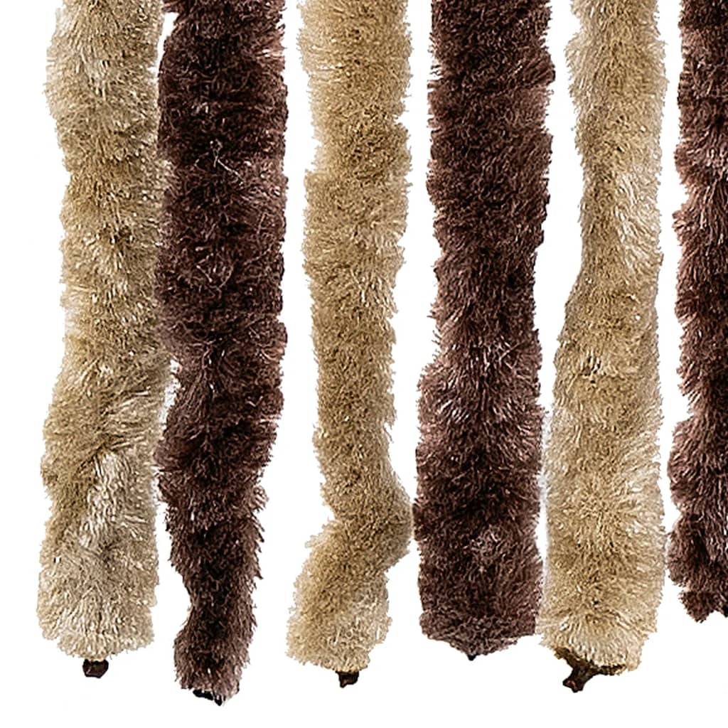Insect Screen Curtain and Light Brown Chenille Insect Screen Curtain and