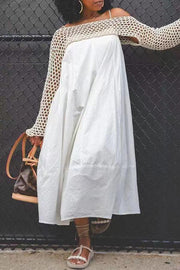 Sweater-cape Dress Two-piece Set