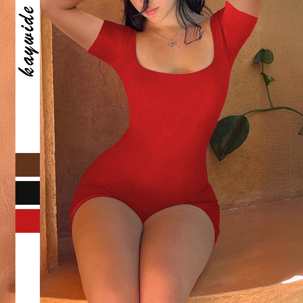 European And American Style Yoga Body-Slimming Short-Sleeve Jumpsuit For Women