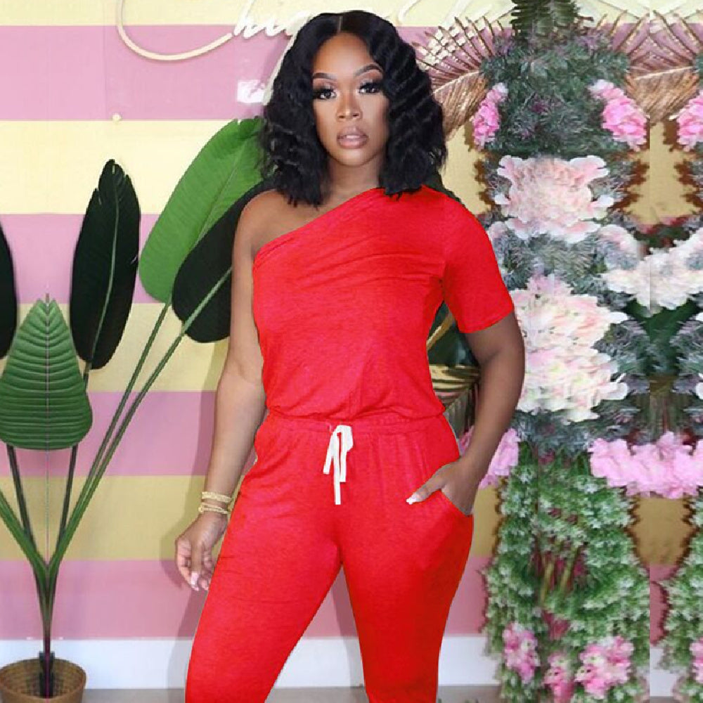 Fashion Solid Color Women's Sports Jumpsuit