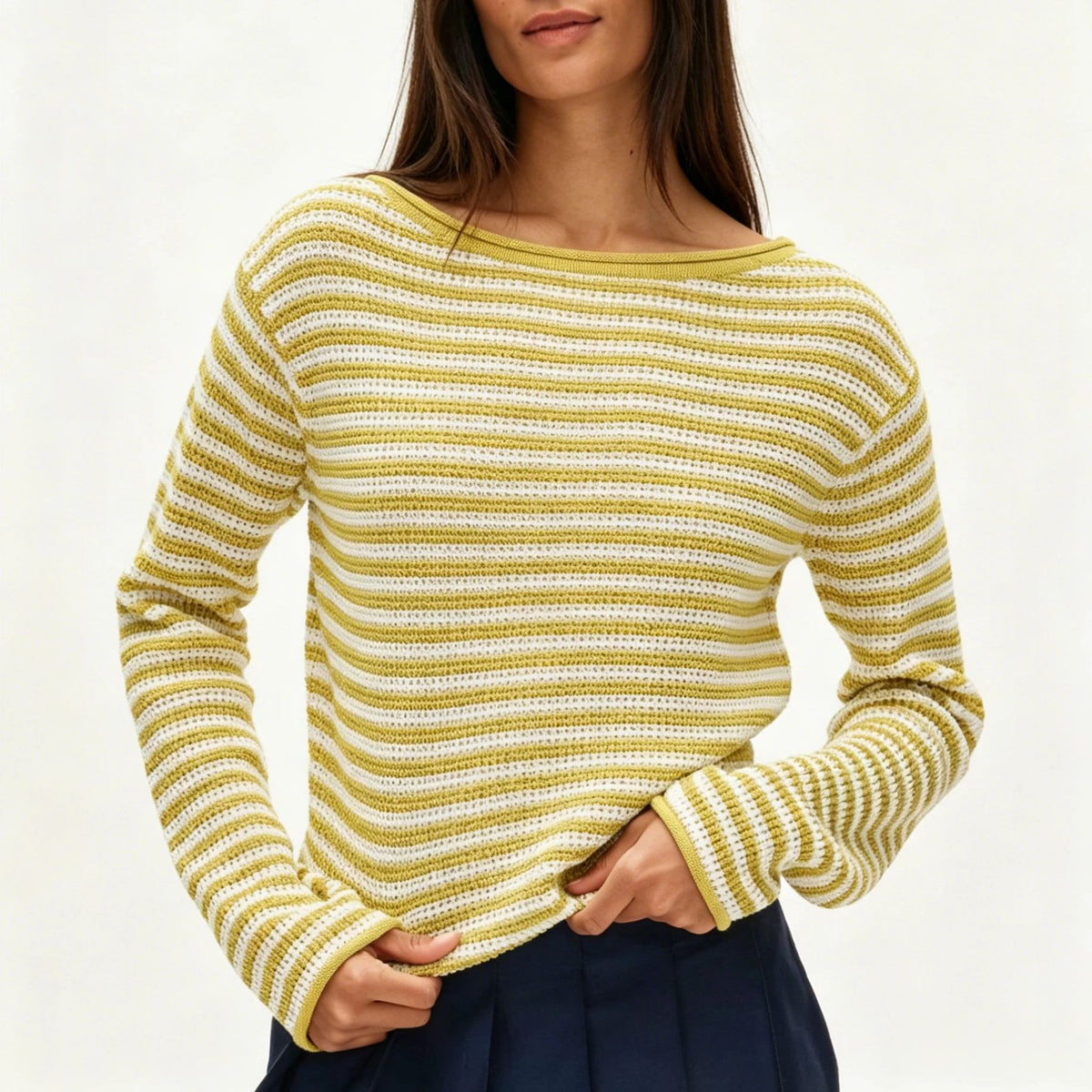 Casual Loose Pullover Lazy Striped Sweater