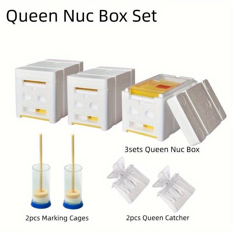 Three‑Pack Mini Queen Mating and Rearing Nuc Boxes for Bee Breeding