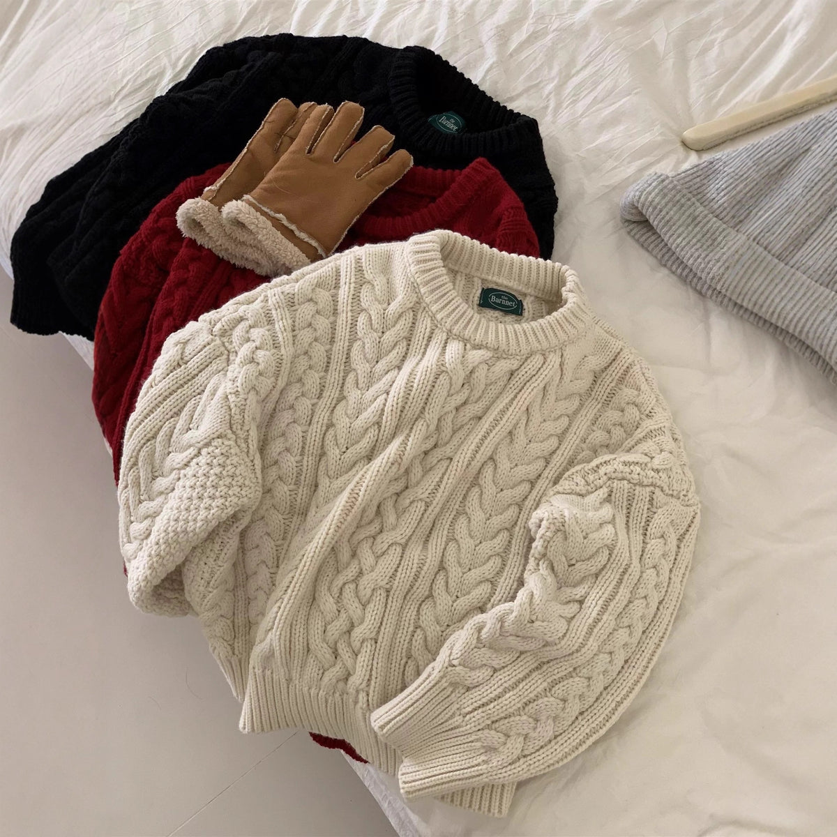 Thickened Loose Lazy Wear Slim Solid Color Knitted Sweater