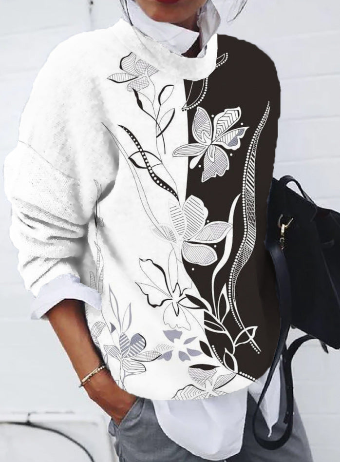 Chic 3D Polka Dot Round Neck Autumn & Winter Pullover Top