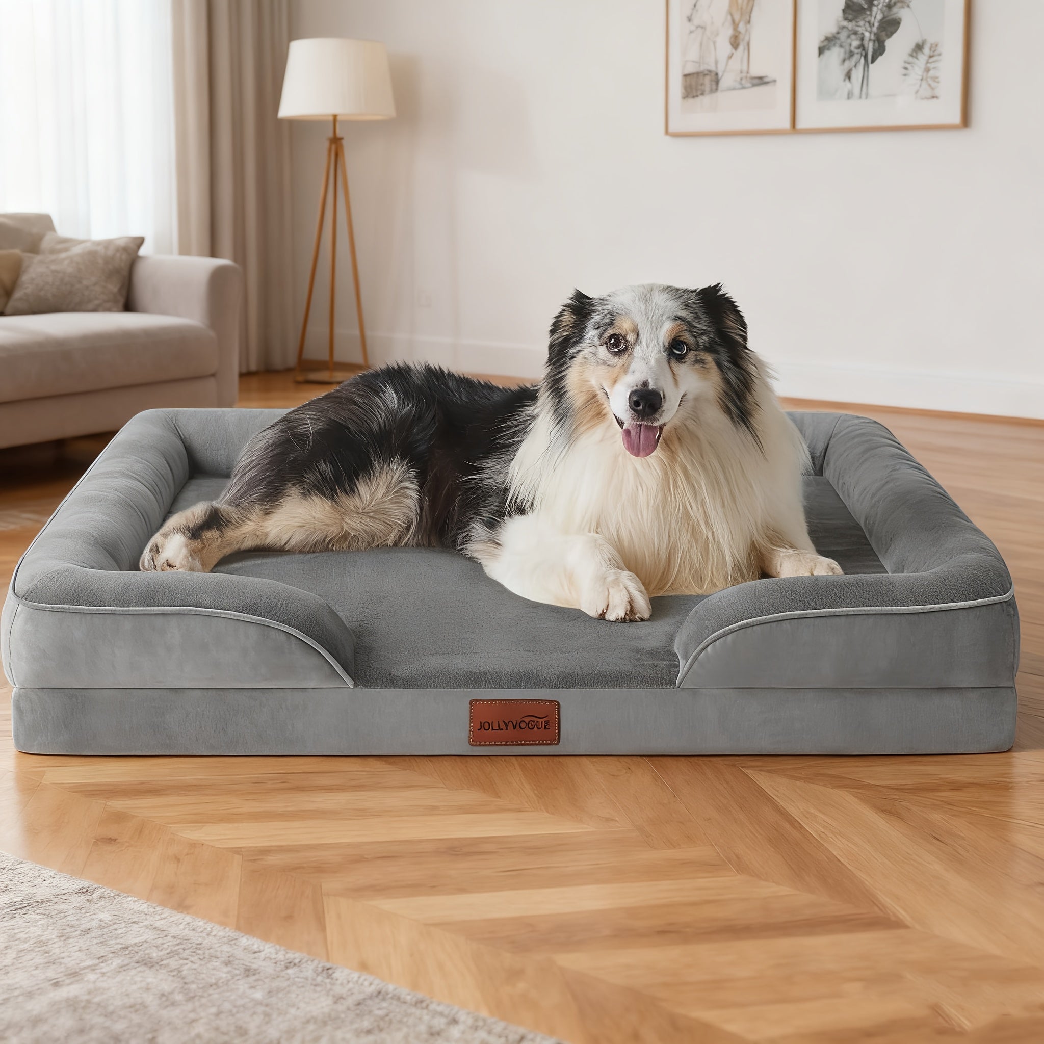 Luxurious Dog Bed Kennel - Extra Large Plush Orthopedic Bed With Memory Foam, Bite-Resistant & Dirt-Proof Design, Non-Slip Bottom & Machine Washable Cover, All-Season Comfort For Large/Medium/Small...