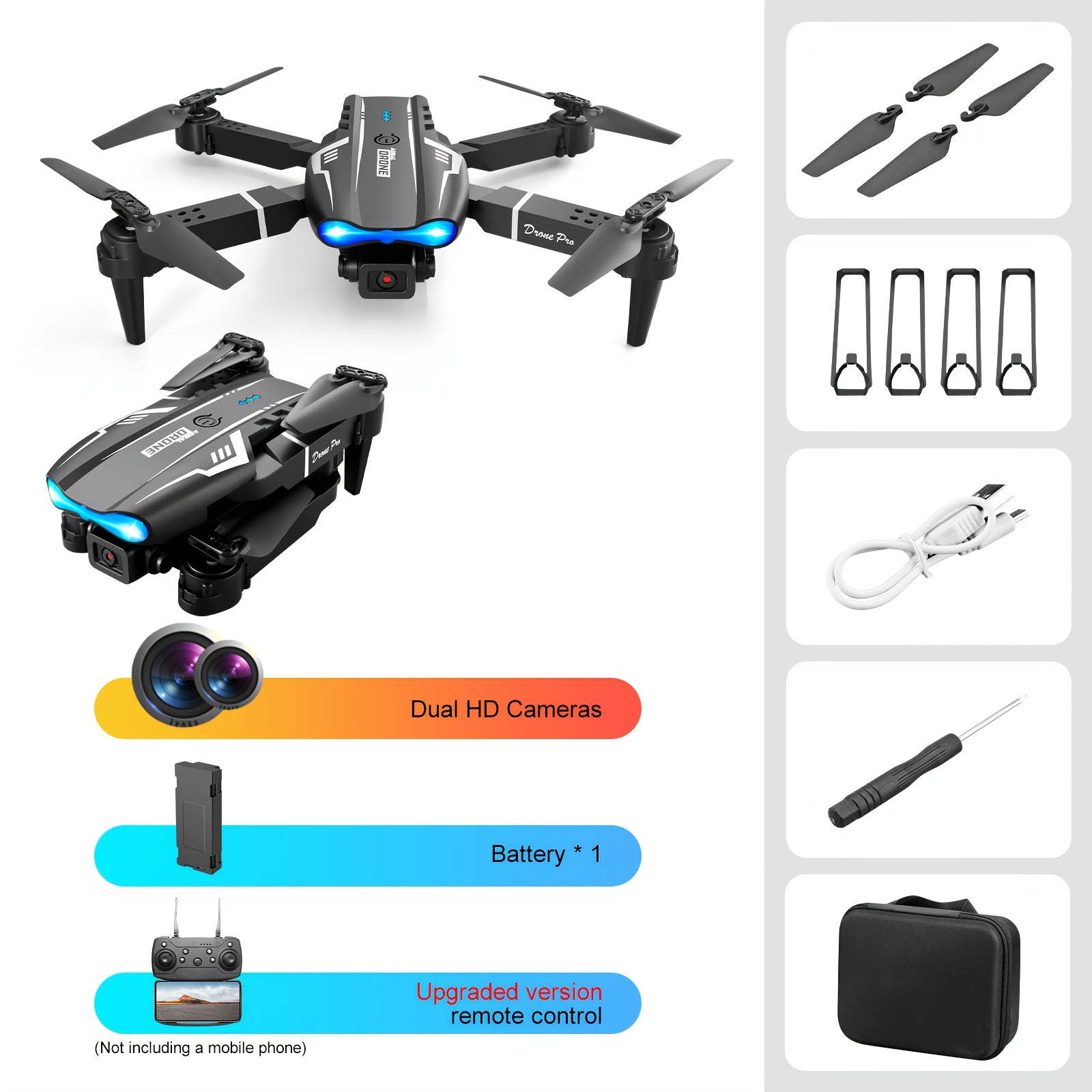 2025 Drone with Dual Camera, 2025 Newest Foldable Drone with App Control, FPV Live Video RC Quadcopter with HD Camera for Adults Beginners Kids +2 Battery Halloween Christmas Gift, Aerial...