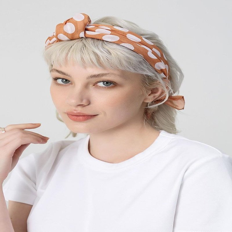 Add a Pop of Color with Orange Polka Dot Scarf