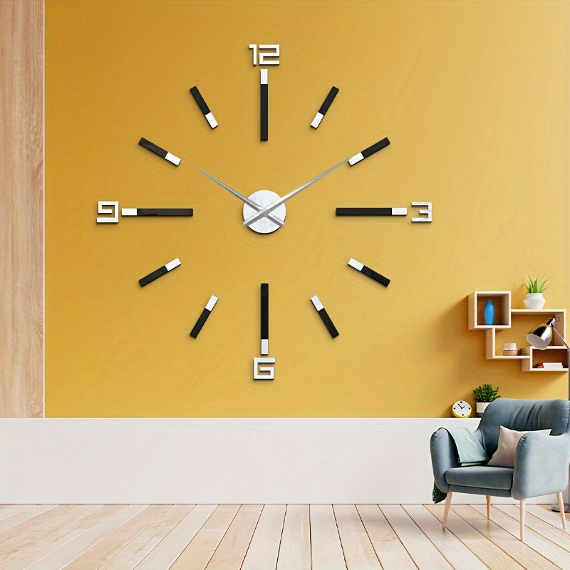 A Large Frameless Wall Clock, Modern Home Decoration, Suitable for Living Room, Kitchen, Bedroom, Indoor Decoration Giant Silent Wall Clock Kit, Suitable for Home Office Decoration Without Drilling Hanging Clock