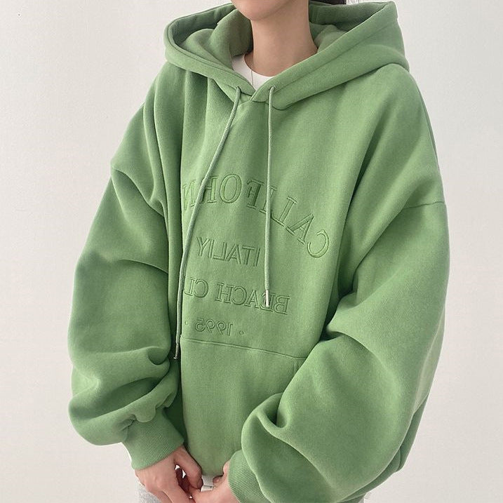 Women's Oversized Casual Embroidered Pullover Sweatshirt