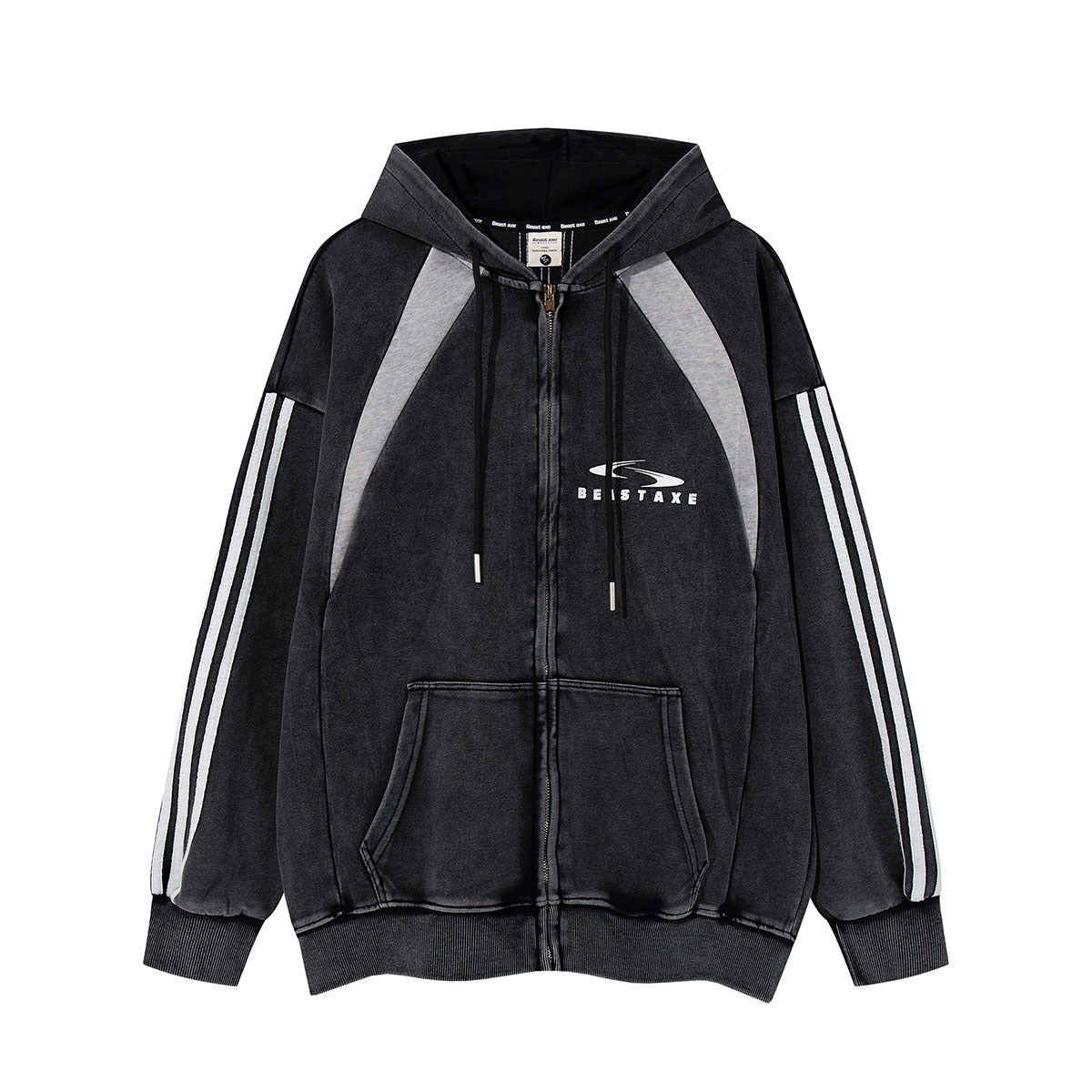 American Flag Striped Patchwork Casual Pullover Hoodie