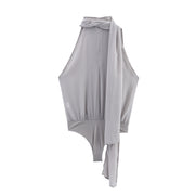 Sweet Bowknot Tulle Pleated Summer Jumpsuit