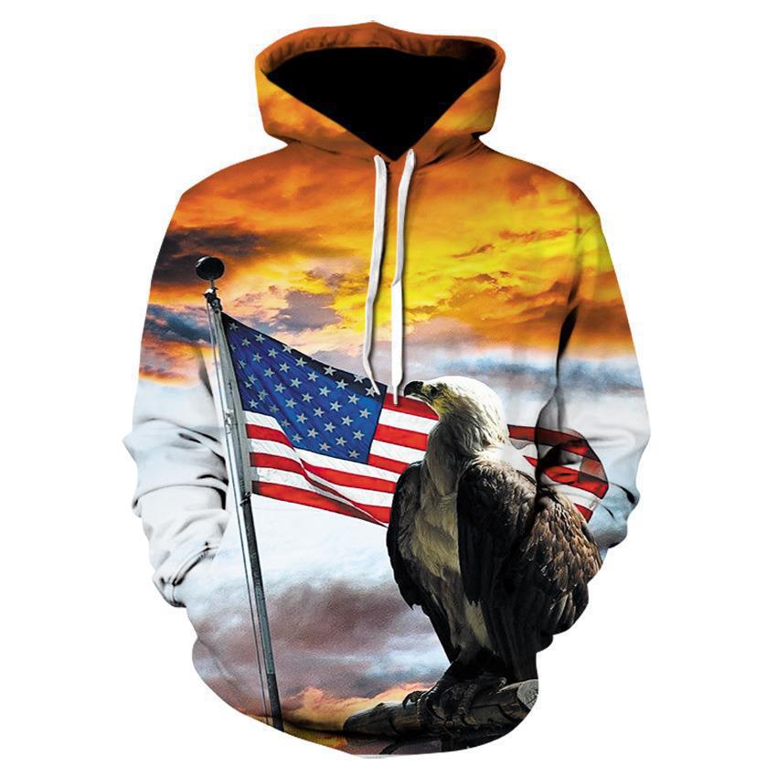 Women's 3D Print Hooded Pocket Pullover Sweatshirt