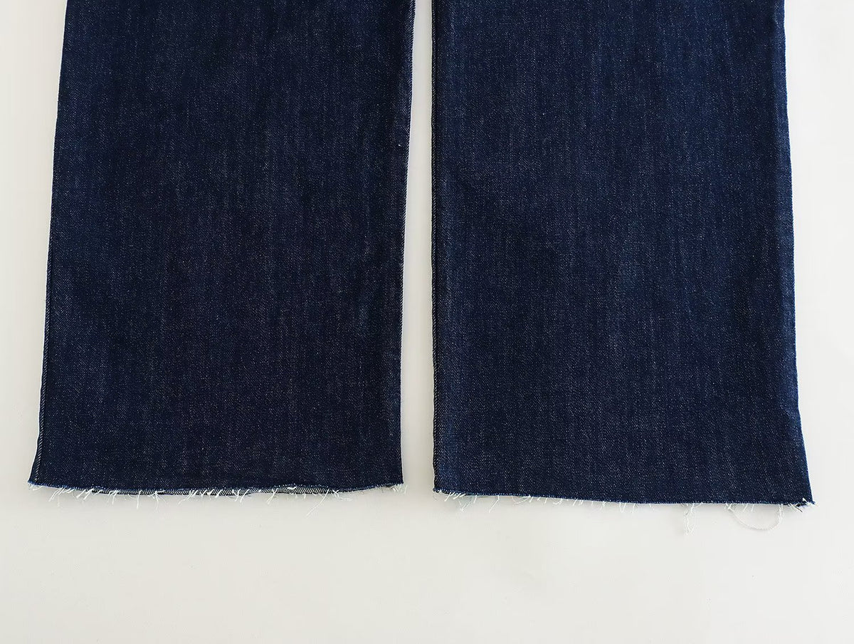Women's Denim Tube Top Jumpsuit with Belt