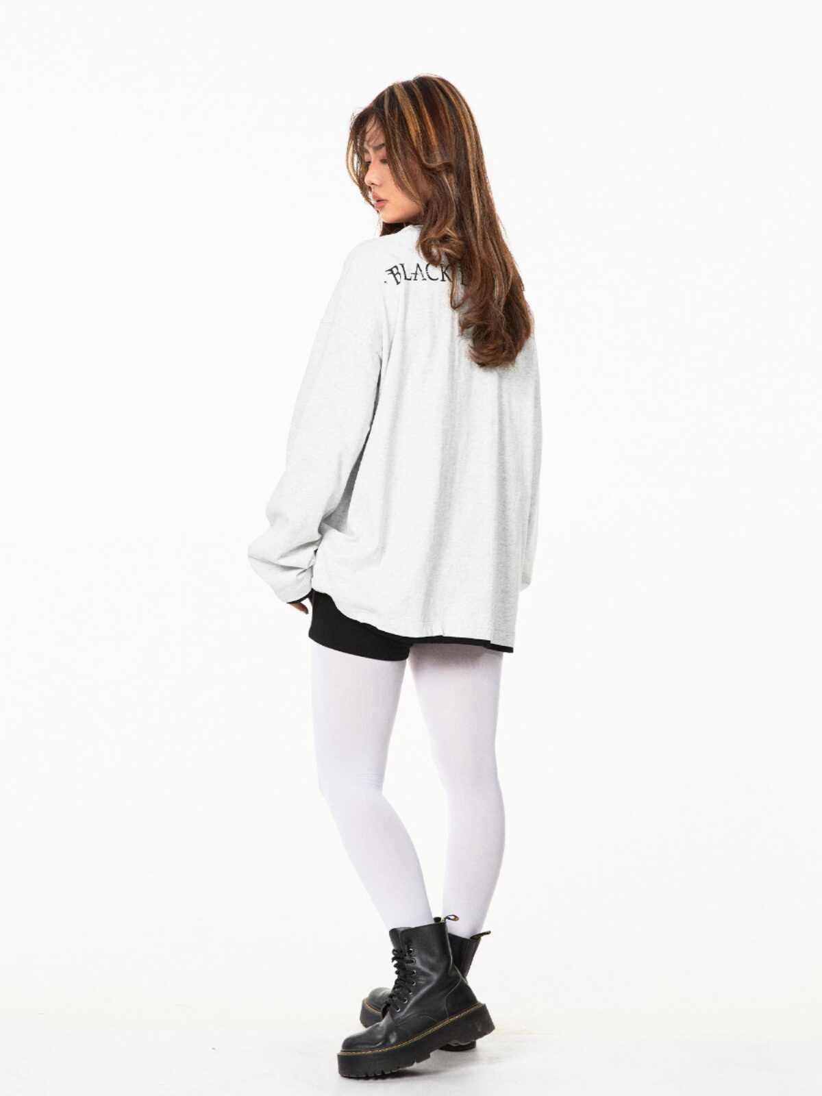 Fake Two-piece Printed T-shirt Women's Long Sleeve Top