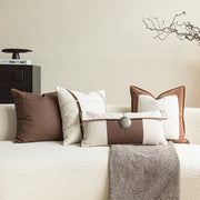 Modern Chinese-Style Coffee Backrest Pillow - Lumbar Support Cushion