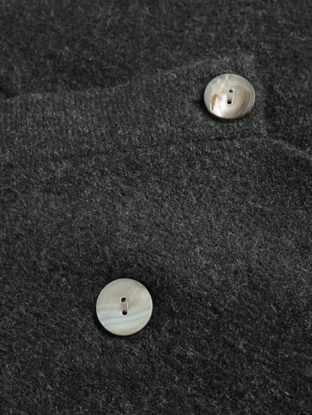 Ladies Irregular Wrap Front Two Buttons Drop Shoulder Knit Coat with Side Pockets
