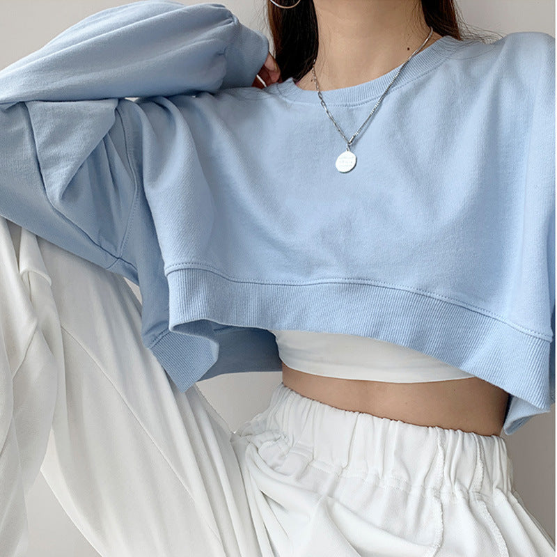 Women's Solid Color Loose Short Sweater