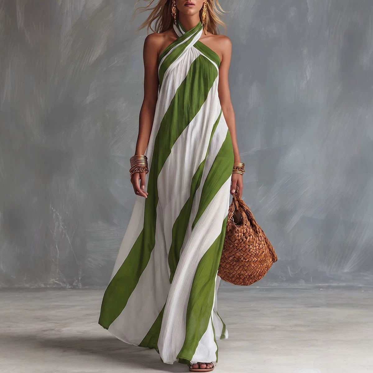 Women's Solid Loose Casual Maxi Dress