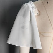 Sun Protection Oversleeve with Ruffles - White
