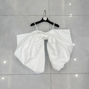 Women's Off-Shoulder Long Sleeve Top with Big Bow