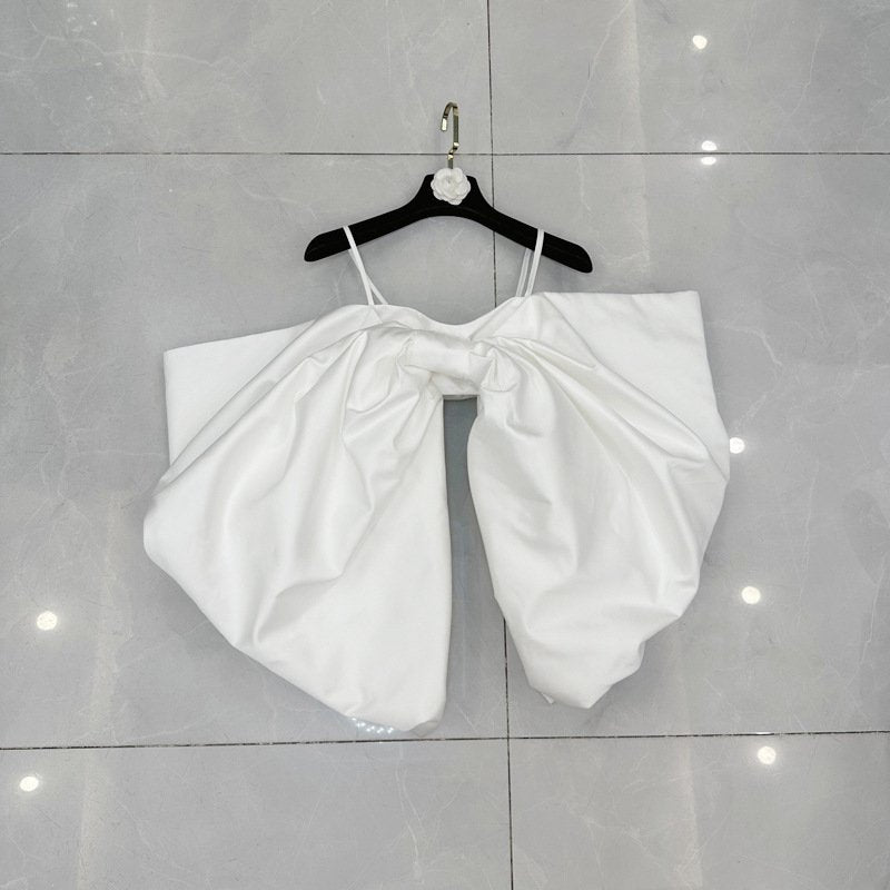 Women's Off-Shoulder Long Sleeve Top with Big Bow
