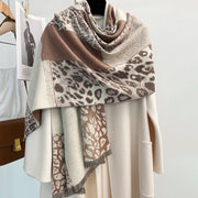 Color-blocking Leopard Print Shawl Scarf for Women