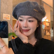 Warm Gray Beret Hat