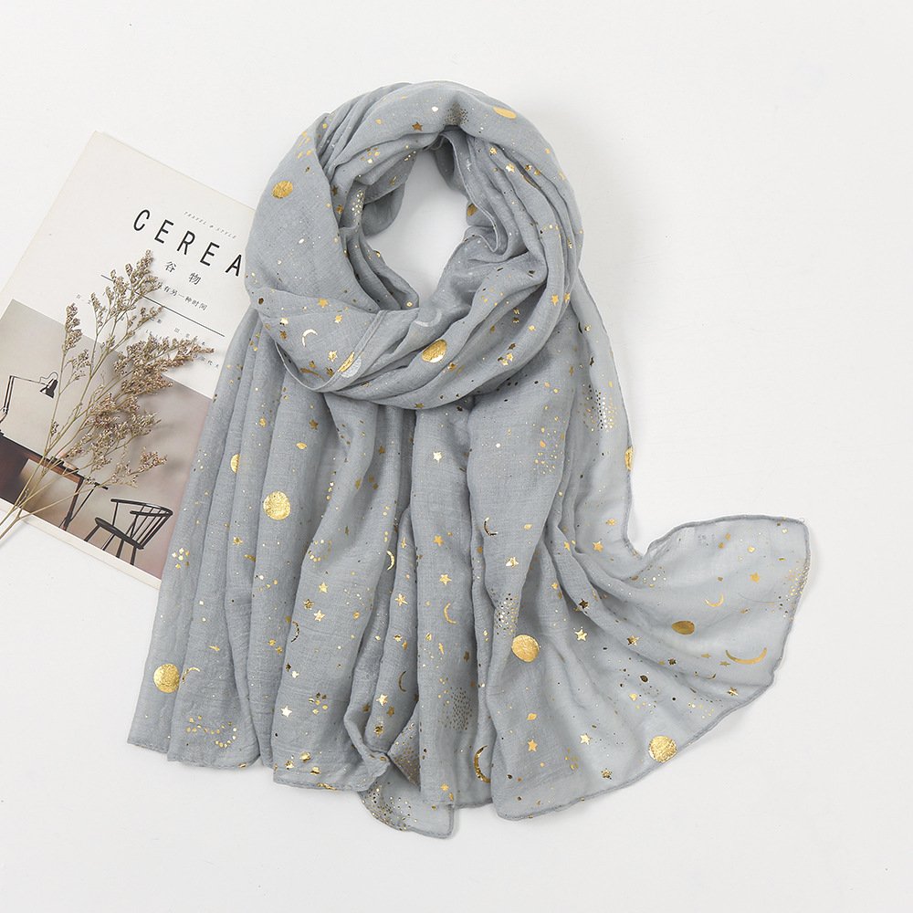 Starry Sky Scarf for Women - Soft Cotton & Polyester Blend