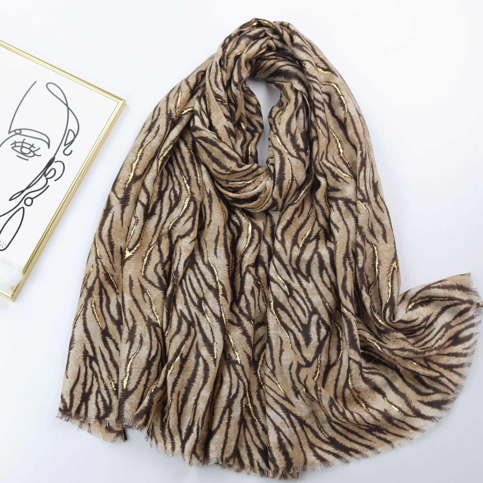 Warm Sun Protection Shawl with Zebra Pattern