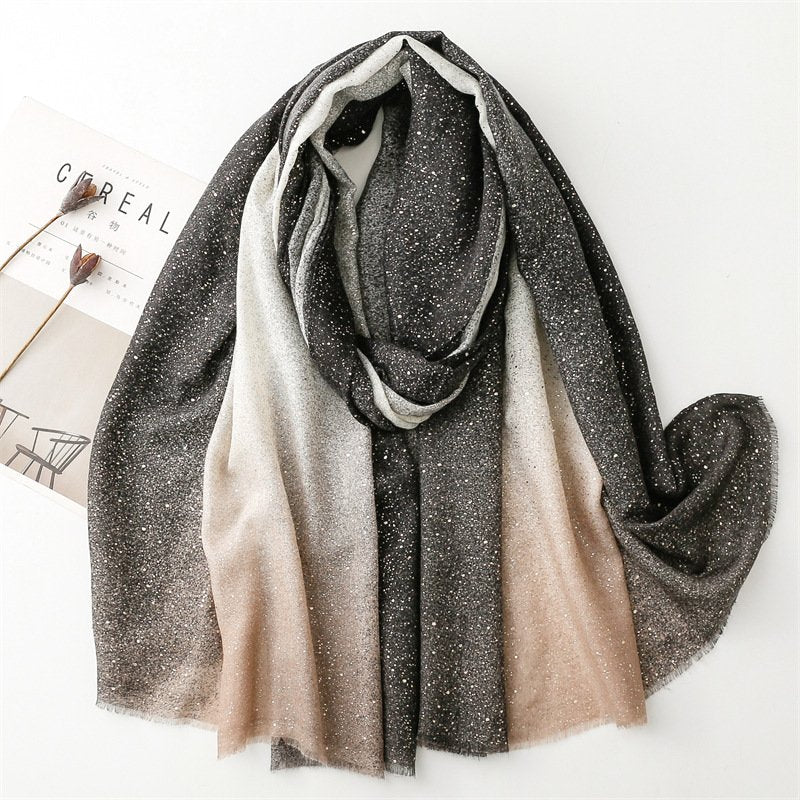 Gradient Scarf for Women - Khaki Gray, Black, Green, Purple, Orange, Pink, Blue