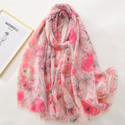 Rose Bronzing Gauze Cotton Scarf for Women