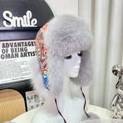Warm Fox Fur Earmuffs Hat