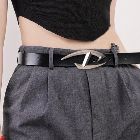 Retro Punk Metal Belt with English Letters