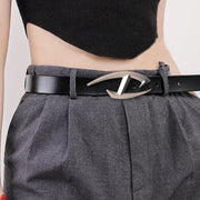 Retro Punk Metal Belt with English Letters