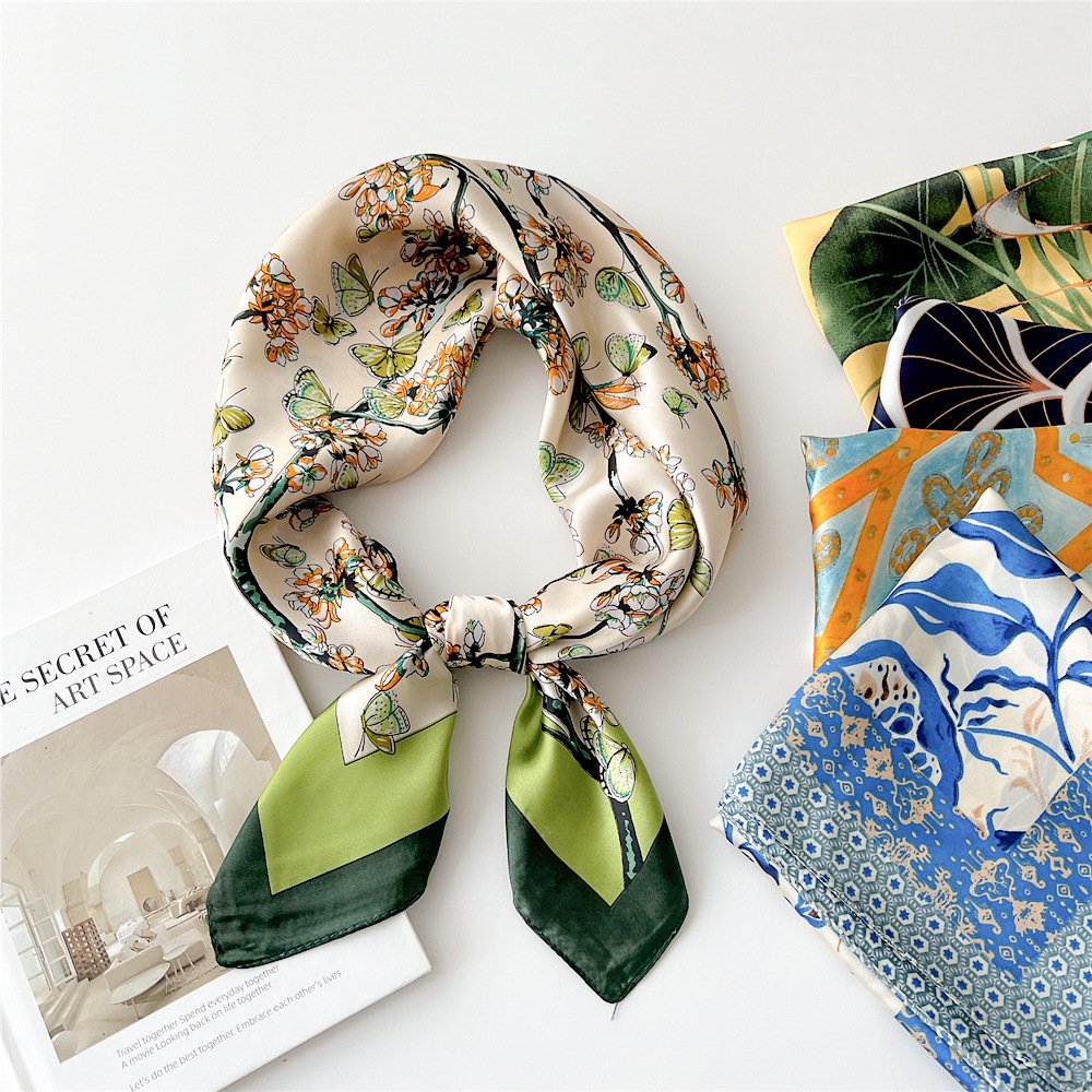 Versatile Small Square Scarf for Women - Spring & Autumn Fashion Hair Tie