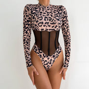 Sexy Leopard Print Mesh Jumpsuit