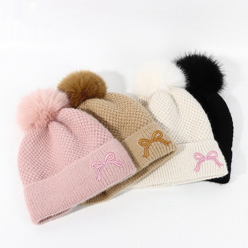 Warm Velvet Knitted Cap for Women
