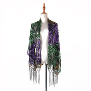 Multicolor Sequin Scarf for Women - Mid-Length Embroidered Shawl