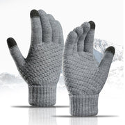 Winter Warm Women's Gloves Cashmere-Like Thickened Reverse Needle Jacquard