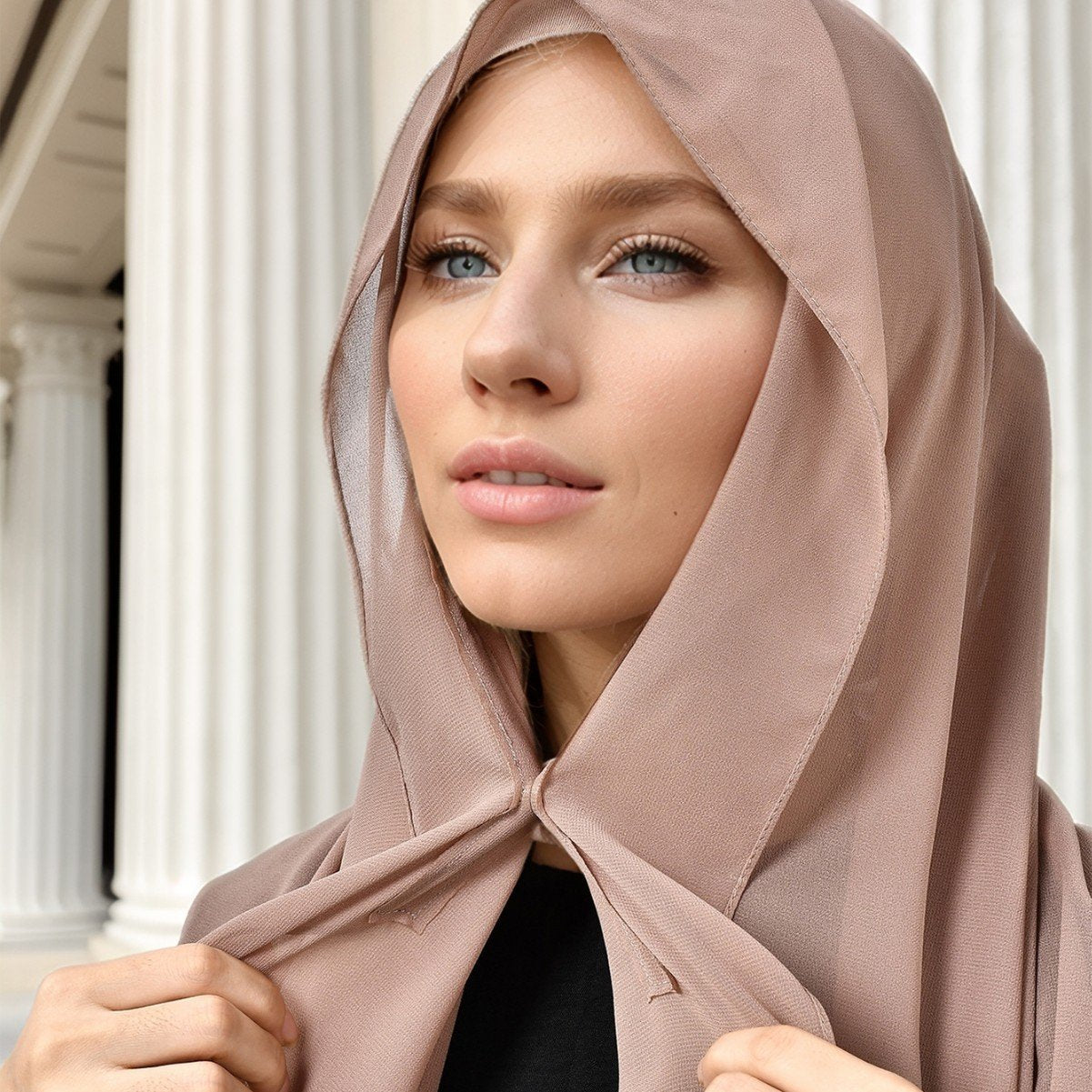 Convenient Chiffon Headscarf with Magnetic Buckle