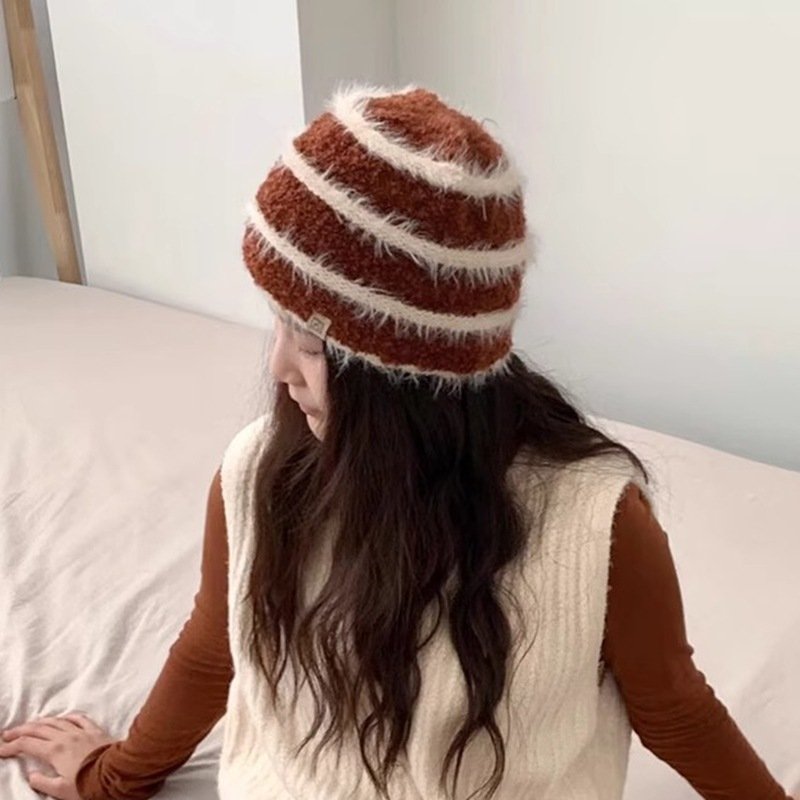 Winter Plush Knitted Hats for Women
