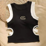 Sleeveless Midriff Vest for Women - Slim Fit
