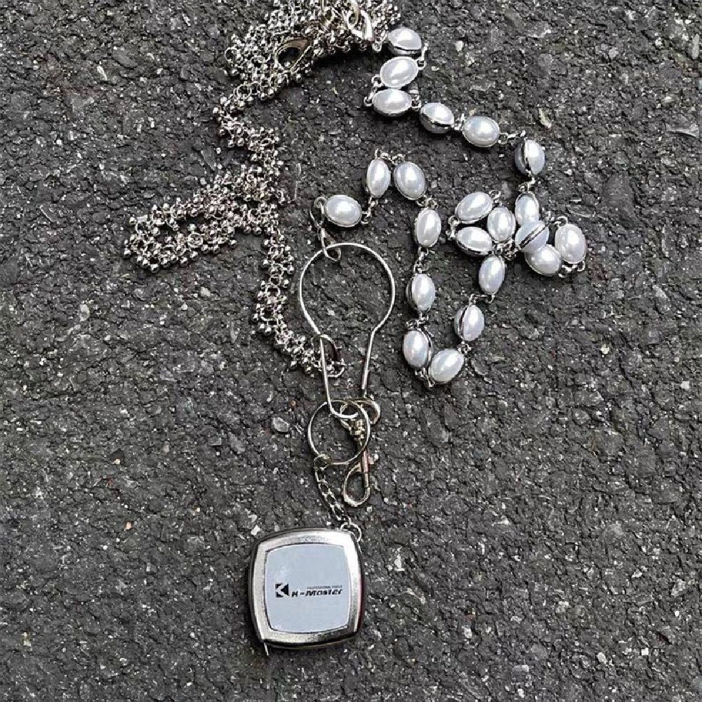 Women's Pearl Waist Chain, Silver Metal Hip Hop Style Belt