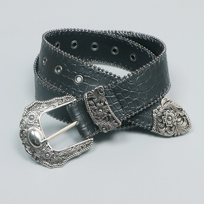 Statement Black Fashion Belt for Women