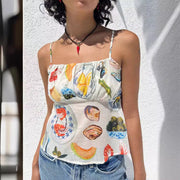 Sexy Backless Vest for Women - Contrast Color Sling Style